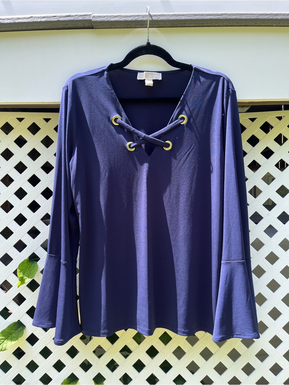 Micheal Kors Tie Front Flare Sleeve Top